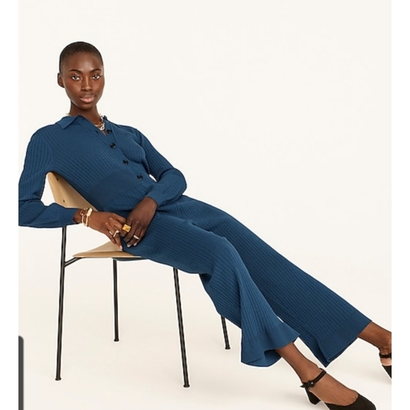 1. J.Crew Ribbed cropped jumpsuit - Picture 2 of 8